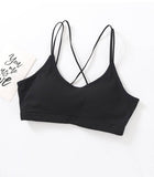 Soft Breathable Cotton Padded Bra Bralette crop top: Green / M