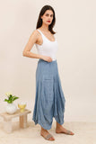 Skirt in 100% linen REF. 7199: Bleu Ciel / Unique