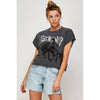 STAY WILD  GRAPHIC CROP TOP: IVORY / L