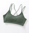 Soft Breathable Cotton Padded Bra Bralette crop top: Green / M