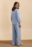 100% Linen Trousers REF. 82750: Duck Green
