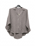 48902 PLAIN LINEN SHIRT: TAUPE