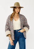 Reversible Floral Quilted Jacket: MAUVE/NATURAL / S