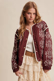 Embroidered Quilted Western Jacket LJ0260: Plum / L