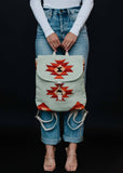 Mint & Multicolored Aztec Backpack