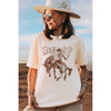 STAY WILD WESTERN GRAPHIC OVERSIZED TEE: IVORY / OL