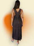 REF 72202 100% LINEN CHEST STYLE DRESS: White