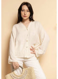 48902 PLAIN LINEN SHIRT: TAUPE