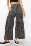 BEST Mineral Wash Wide leg Cropped pants HP5524 : Olive / S-M-L / 2-2-2