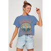 WANDERLUST VINTAGE GRAPHIC CROP TOP: IVORY / S