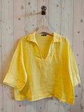 REF 12104 BLOUSE SHIRT COLLAR 100% LINEN: BEIGE