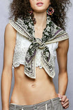 Floral Patterned Multi Style Wrap Scarf: ORANGE MULTI / OS