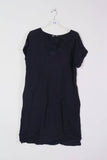 Short dress in 100% linen REF.3141: Khaki / Unique