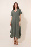 100% Linen Dress REF. 3647: Khaki
