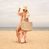 Cotton Kimono Bathrobe Frida Cardigan Gown - Orange Owl