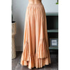 WASHED WIDE LEG RUFFLED HEM PANTS: BLACK / S-M-L-XL(2-2-2-2)