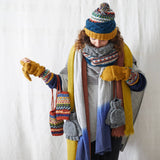 PESHA Cable Knit Wool Lined Earwarmer Headband: Ocean Blue