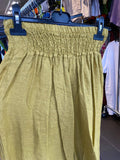 Flared linen trousers 66031 100%LINEN: Moutarde
