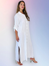 REF 8827 100% LINEN LONG T-SHIRT: BEIGE