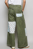 Patchwork Detail Denim Straight Fit Pants: DENIM MULTI / S