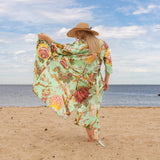 Cotton Kimono Robe - GREEN TREE OF LIFE