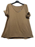 69461 BASIC COTTON TSHIRT: Beige
