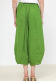 75096 solid linen balloon pants with elasticated waist: CELADON