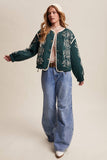 Embroidered Quilted Western Jacket LJ0260: Plum / M