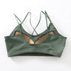 Soft Breathable Cotton Padded Bra Bralette crop top: Green / M