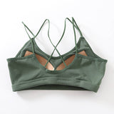 Soft Breathable Cotton Padded Bra Bralette crop top: Green / M