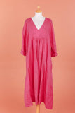 3382C PREMIUM LINEN LONG DRESS: ROUILLE