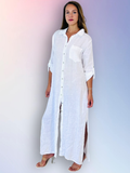 REF 8827 100% LINEN LONG T-SHIRT: BEIGE