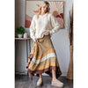 WASHED TIERED SMOCKED WAIST FLARE HEM SKIRT: SAGE / S-M-L-XL(2-2-2-2)