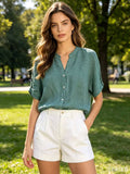 Linen shirt REF. 7359: Vert Canard