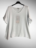Linen cotton blend t-shirt 10% LINEN 90% COTTON 6763: Vert canard