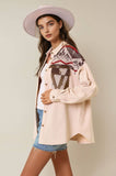 Aztec Shirt Jacket - 10333J: Stone / S