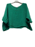 18415 TOP IN LINEN SPRING SUMMER CLOTHING: DUCK GREEN