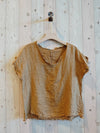 REF 11998 100% LINEN FRINGED BLOUSE.: BLANK