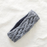 PESHA Cable Knit Wool Lined Earwarmer Headband: Light Grey