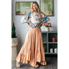 WASHED WIDE LEG RUFFLED HEM PANTS: BLACK / S-M-L-XL(2-2-2-2)