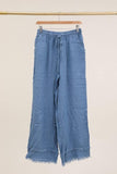 100% Linen Trousers REF. 82750: Khaki