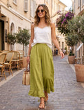 4029 WIDE LINEN PANTS WITH EYELET EMBROIDERY: Orange