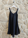 REF 2224  100% LINEN STRAP DRESS: Beis