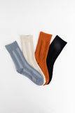 Cushioned Comfort: Women’s Cotton Terry Crew Socks: Rust