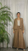 REF 30201 WIDE LEG LINEN PANTS 100%: CAMEL