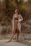 Sun Ray Cardigan, Cotton Earthy Hippie Boho Style Duster: Earthy / XL