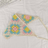 Cherry Strawberry Floral checkered Crochet Bandana -56colors: Flower07