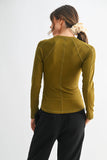 Essential Long-Sleeved Micro-Ribbed Henley Top: Black / S:M:L (2:2:2)