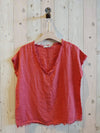 REF 11998 100% LINEN FRINGED BLOUSE.: BLANK