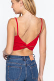 ,.SI-22427 FITTED REMOVABLE BRA CUP TWISTED BACK CAMI: BRN-sepia-133946 / S